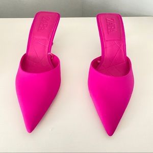 Pointed toe mules Zara pink
